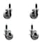 Service Caster 4'' Semi Steel Wheel Swivel 1-1/8'' Expanding Stem Caster Set 2 Brakes, 4PK SCC-EX20S414-SSS-2-TLB-2-118 - alternate 1